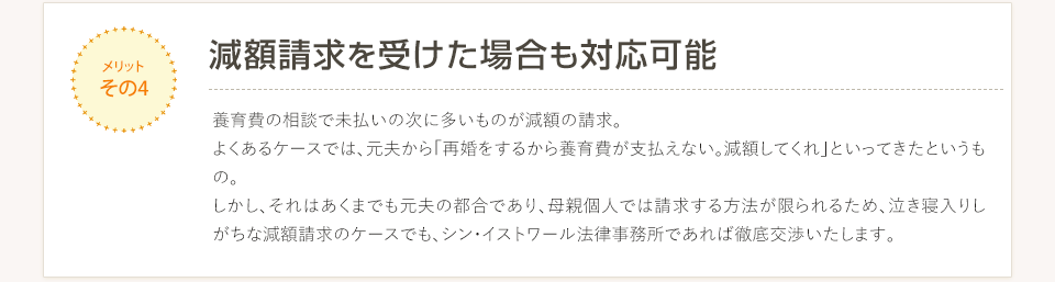 減額請求を受けた場合も対応可能