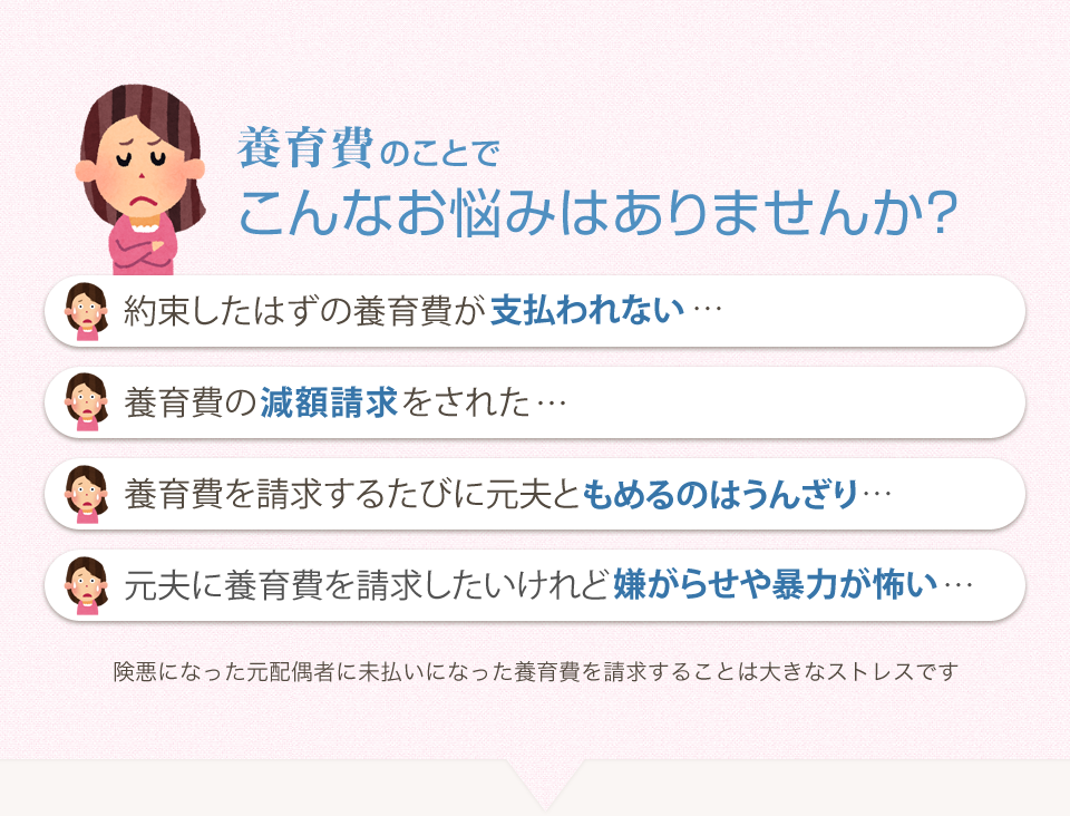 養育費のことでこんなお悩みはありませんか？